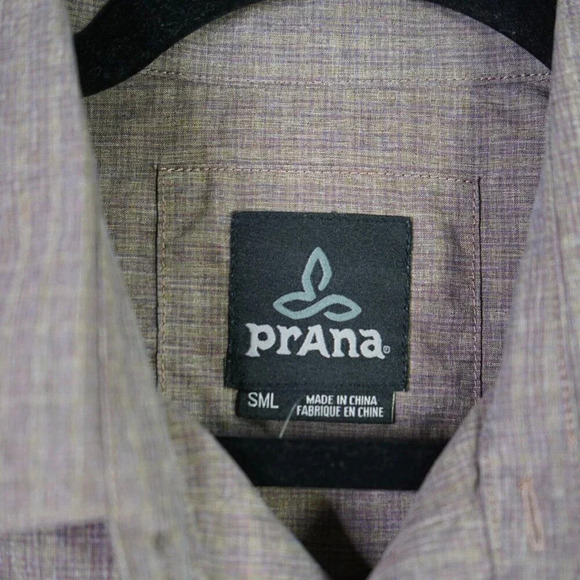 Prana Shirt Mens Small Hiking Button Up Ascension Roll Tab Sleeves Performance - Picture 4 of 10